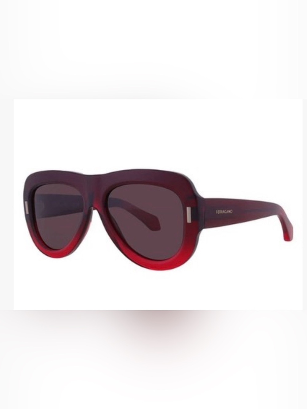 Salvatore Ferragamo Red Gradient Women's Oversized Sunglasses